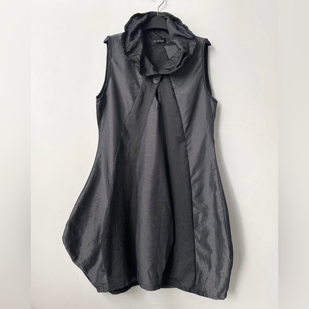 Grey Asymmetrical Sleeveless Dress